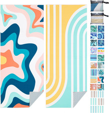 2 Pack Microfiber Beach Towel, 75'' X 35'' Quick Dry Beach Towel