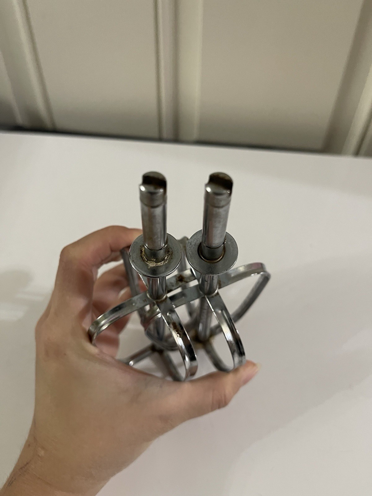 VINTAGE SUNBEAM 1-8B MIXMASTER 12 SPEED MIXER BROWN/CHROME W/BEATERS No Bowls