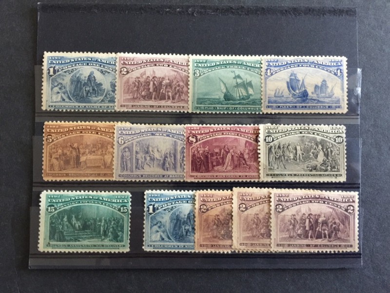 US STAMPS SC# 230-238 Great Set 1c-15c Columbian Expo CV $975.00  1c-8c MNH 10c-