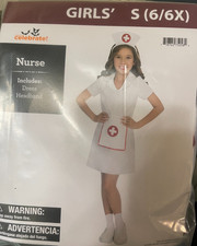 Way to Celebrate Girl's Size Small 6-6X Halloween Costume Nurse NEW