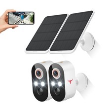 1080p Wireless Security Camera with Solar Panel, AI Human Detection, 2-Way Ta...
