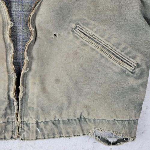 Vintage Carhartt J97 MOS Detroit Jacket Moss Green Thrashed Sun Faded Large   - Picture 7 of 24