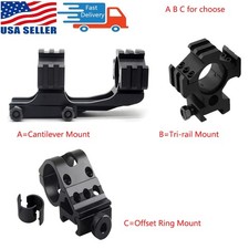 PEPR Style Cantilever Scope Mount/Tri-rail 1" 30mm Ring Mount/Offset Ring Mount