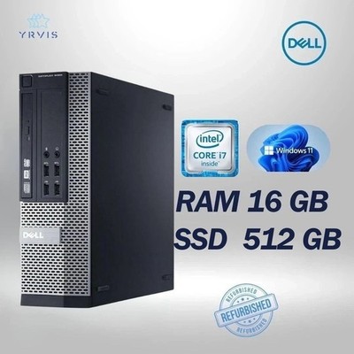 DELL 9020 SFF DESKTOP PC INTEL I7 RAM 16GB SSD512GB WIN 11 PRO GENERALÜBERHOLT
