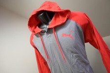 Puma Hoodie Gray Long Sleeve Athletic Stretch Performance Mens Size Large