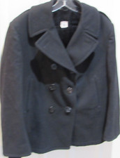 USN US Navy issue Women's Enlisted Pea Coat Peacoat Wool Black 18 Short 18S