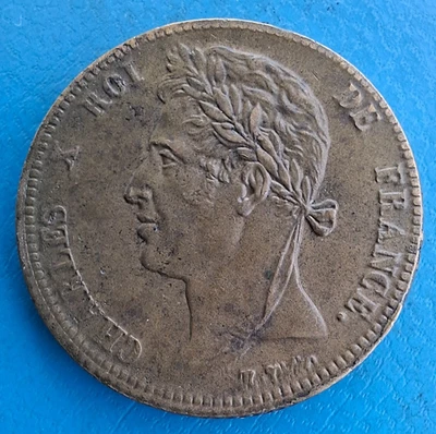 French Colonies Guyana, Charles X, 5 Centimes 1828 A, 10.1 Km - Image 1 of 2