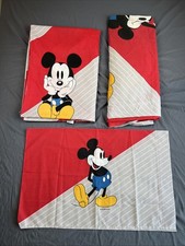 Vintage Disney Mickey Mouse Blanket Twin Bed Set Bedding Kids Room Decor