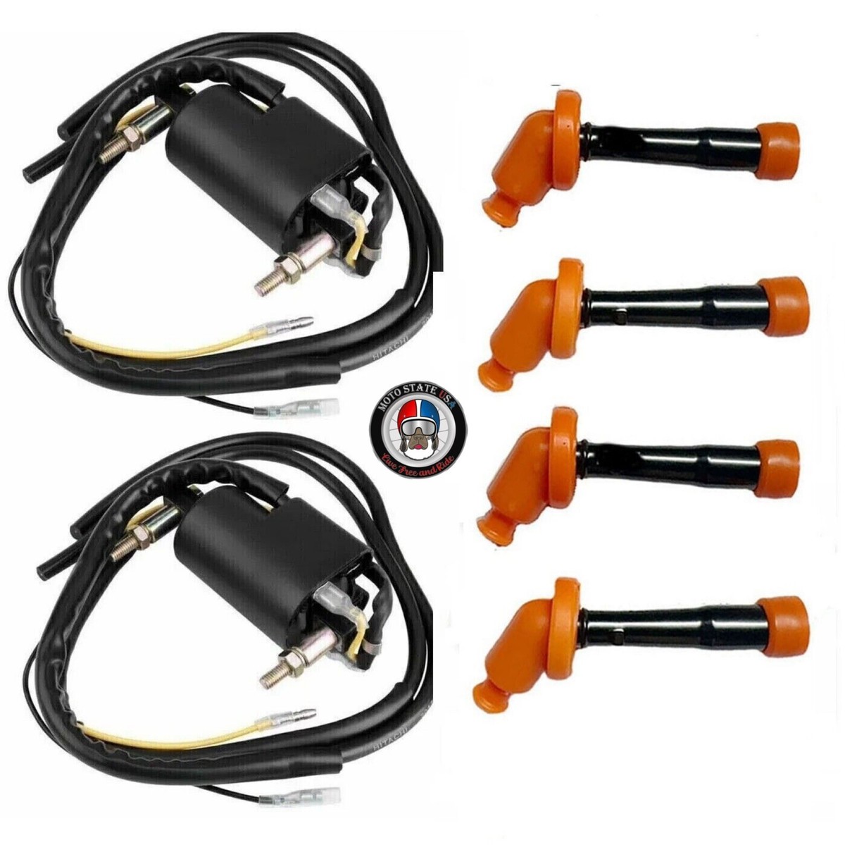 2x Ignition Coil & Spark Plug CAP For Suzuki Bandit 1200 GSF1200S