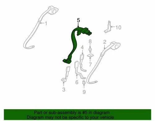 Genuine GM 2000-2005 Pontiac Buick Rear Center Lap & Shoulder Seat Belt 88894416 — 第 2/2 张图片