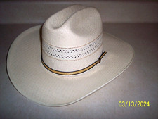 Western Express Unisex Cattleman Off White Compressed Straw Cowboy Hat Size 7