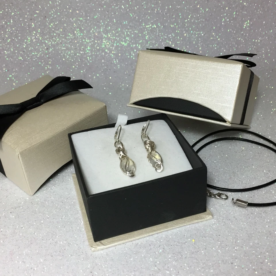 Pendientes Piedra Luna Plata de Ley 925 - Arco Iris para Mujer Joyería 8S2-7 Z Foto 3 de 4