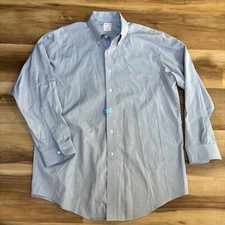 Brooks Brothers Shirt Mens 16 - 33 Blue Regular Fit Non Iron