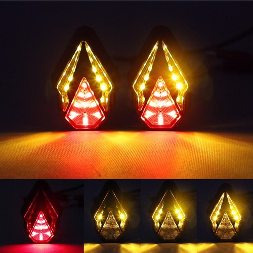 2x Flush Mount Motorcycle Indicators Amber Flowing LED Turn Signal Blinker Light - Picture 12 of 12