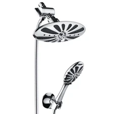 NEW Overhead Rain Showerhead and Handheld Shower Head Set-Chrome PSS2118-01