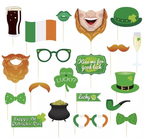 St Patrick’s Day Irish Party Photo Booth Props Accessories Decoration Party 20pc - Foto 2 di 3