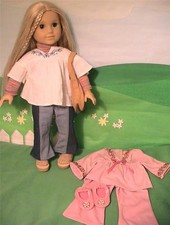 American Girl Doll Julie with Meet Outfit and Pajamas 