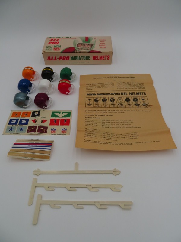 Vintage 1966 NFL Football "ALL-PRO" Gumball Mini Helmets Orange Products UNused