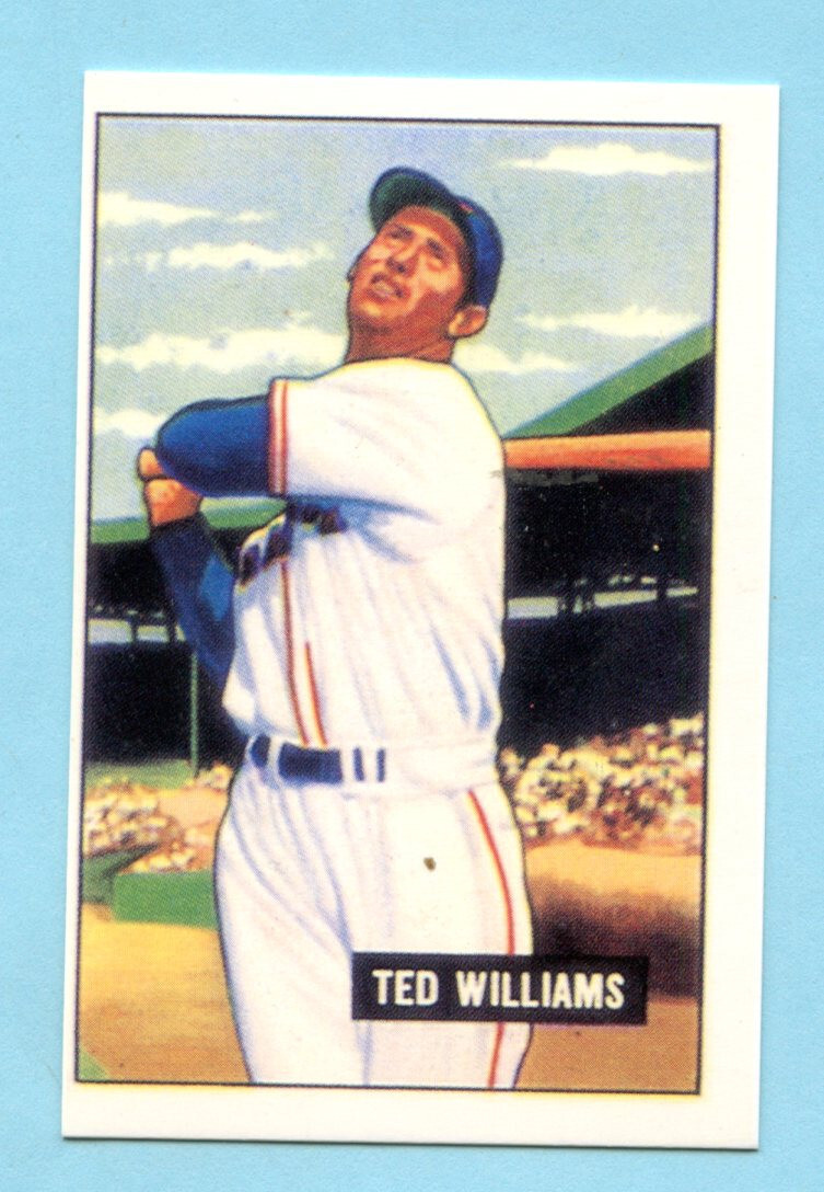 1986 CC-1951 Style Baseball  Collector Card # 165 Ted Williams -- Boston Red Sox