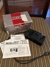 VTG 1985 Ricoh AF-70 35mm Autofocus Film Camera in Box W/Papers Turns on READ
