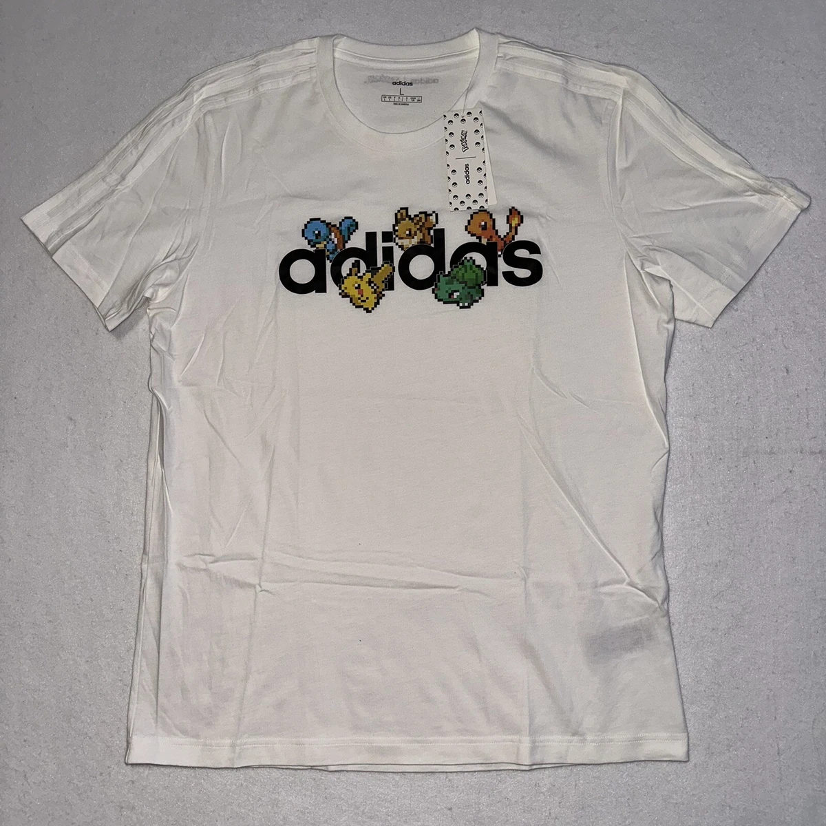 Adidas x Pokemon Pixelated Men s White Crew Neck Short Sleeve T