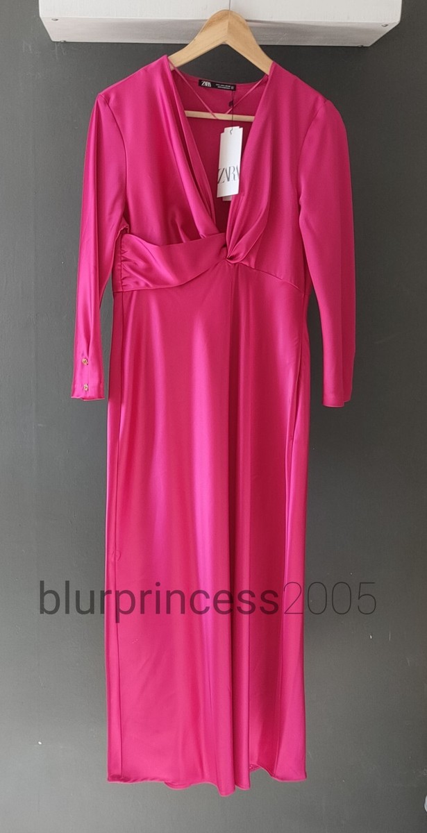 Robe Midi Zara Satin Bordeaux - Neuf Avec étiquettes - Taille XS