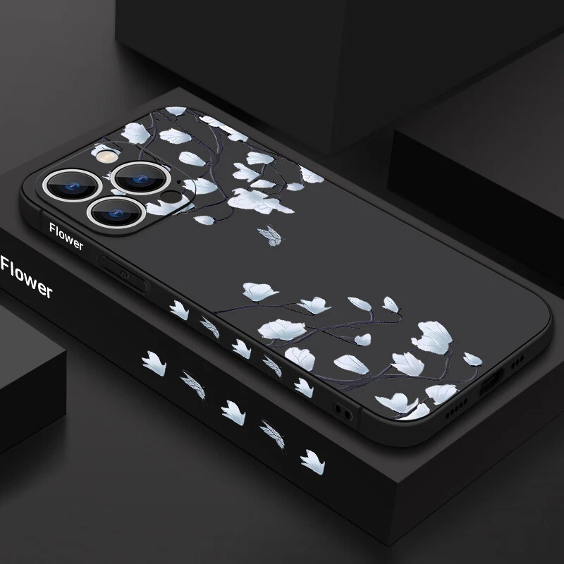 Phone Case For iPhone 15 16 Pro Max 14 13 12 11 XR 7 Flowers Silicone Soft Cover - Image 3 of 4