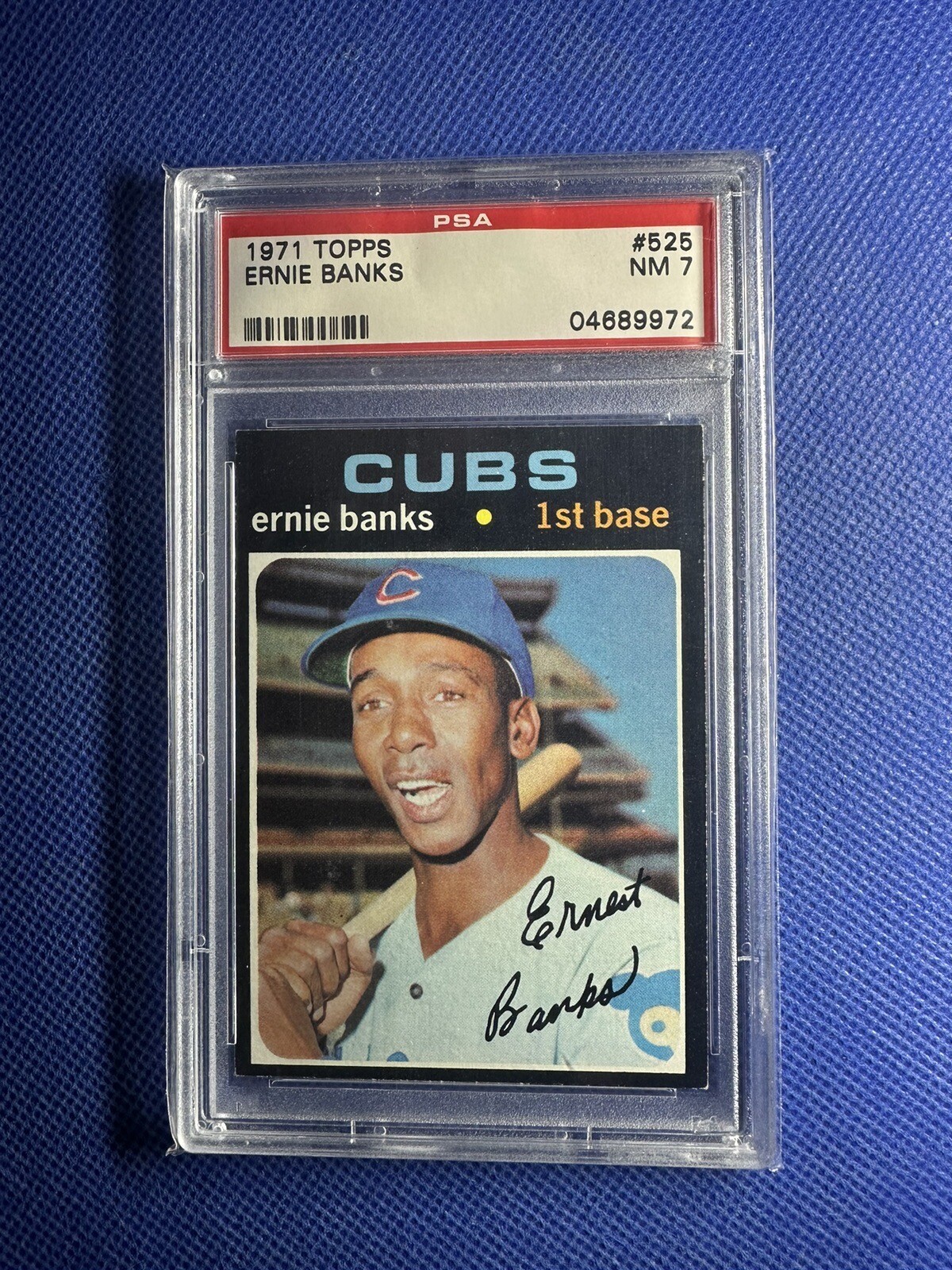 78026392 ERNIE BANKS 1971 Topps SET BREAK 525 PSA 7 HOF