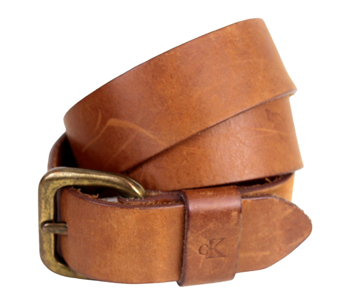 Calvin Klein SADDLE BROWN GENUINE LEATHER 3/8