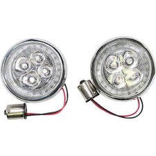 CIRO 2040-2207 45501 Fang® Rear Turn Signal Light Inserts - Red LED - Chrome