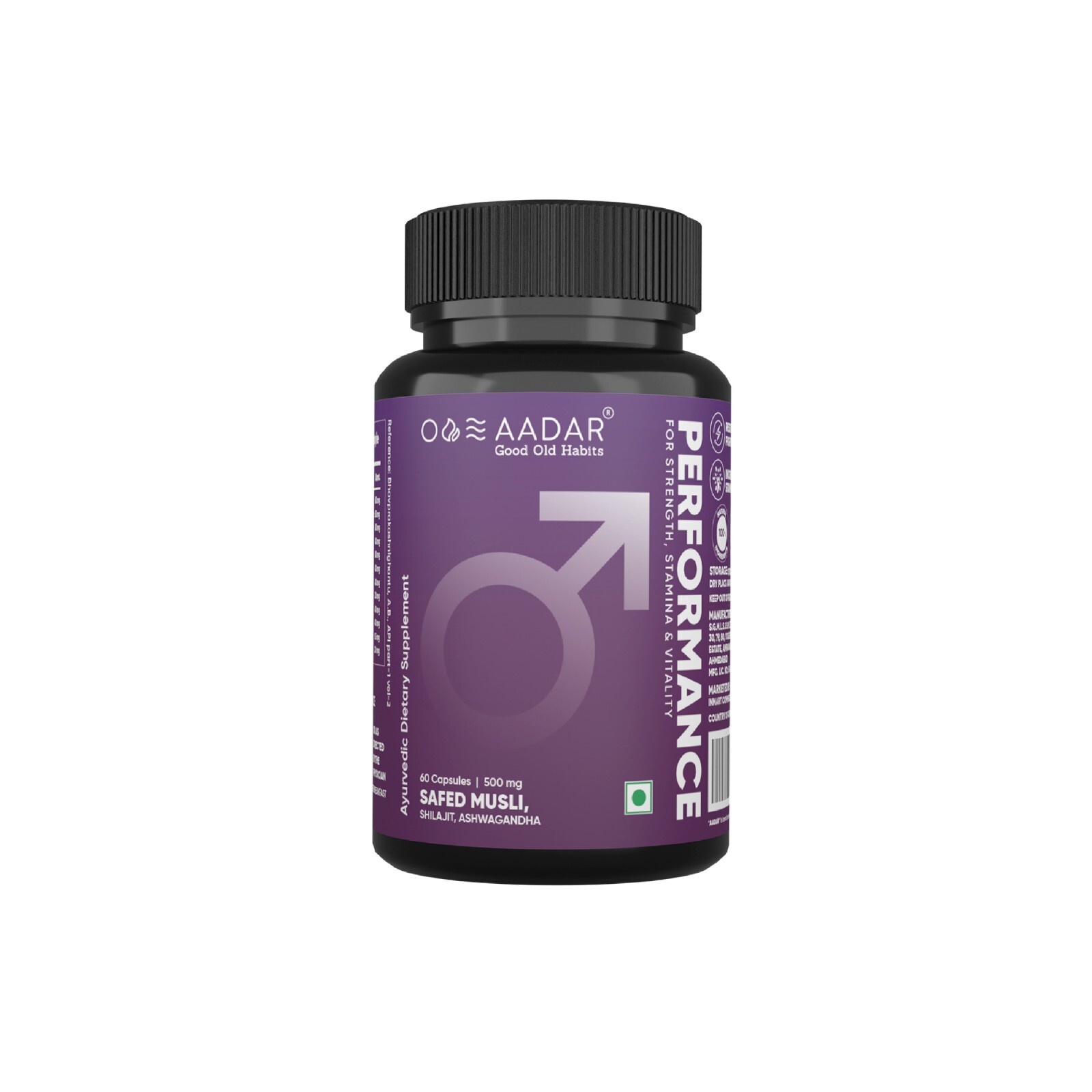 Cápsula de rendimiento refuerzo de testosterona segura Musli Ashwagandha 60 cápsulas