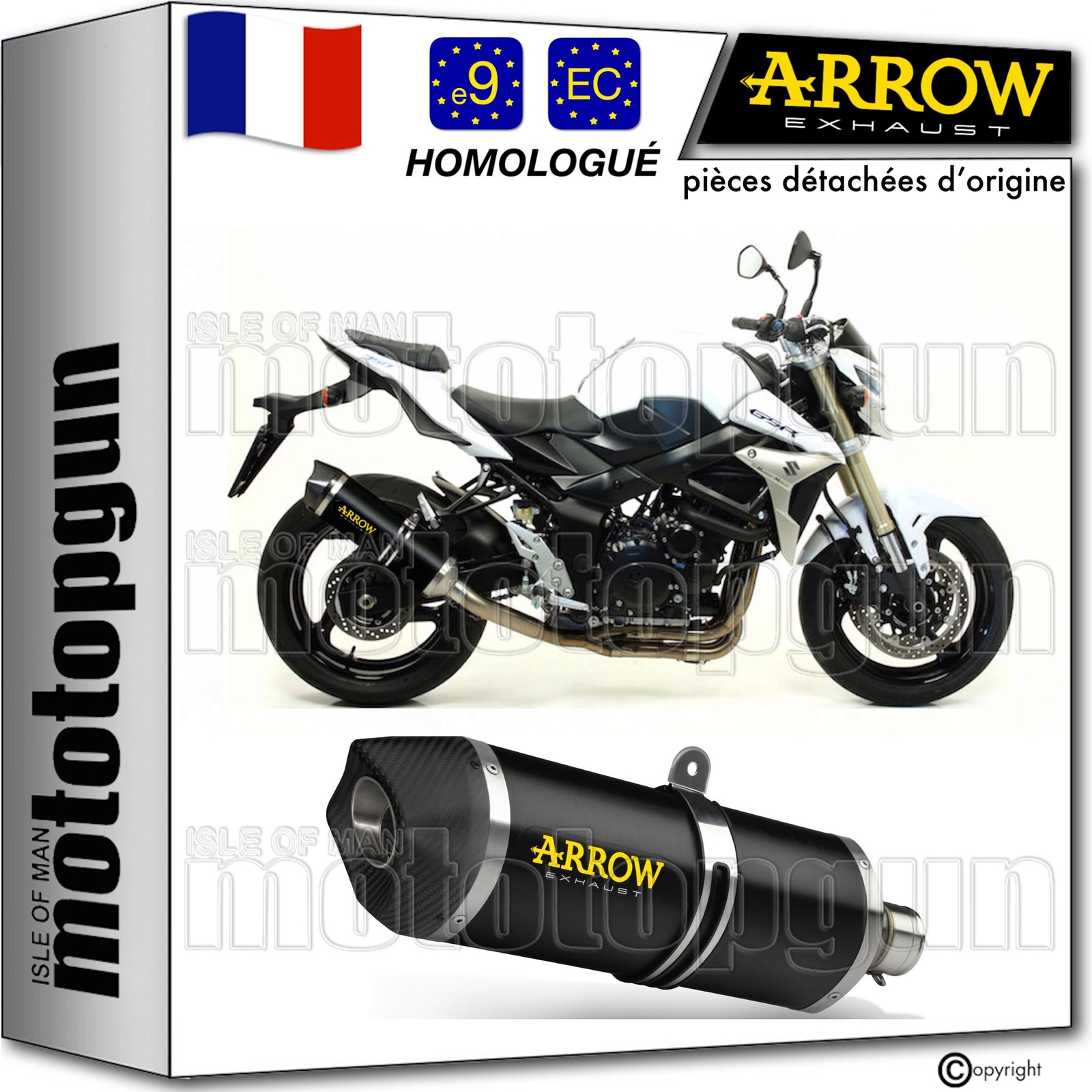 Arrow C Race-Tech pot echappement noir pour Suzuki GSR 750 2011 l'excellence carbone
