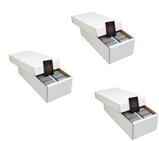3 Pack BCW Shoe Storage Box 1,600 CT. Holds over 300 3x4 Top Loads