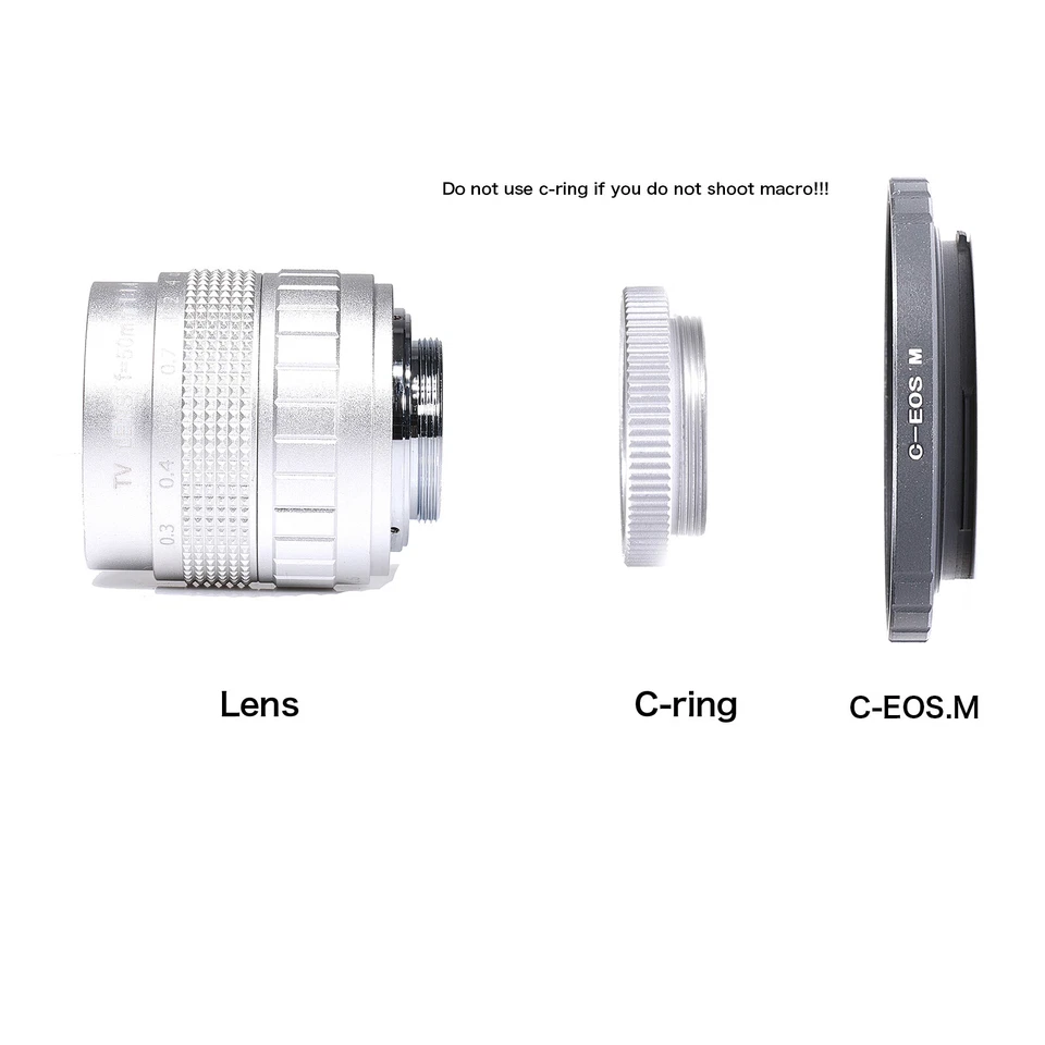 Fujian 50mm f/1.4 CCTV Movie Fixed Lens for EF-M EOS M Mount Camera M M2 M3 M5 - Image 2 of 4