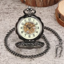 Men's Mechanical Pocket Watch Luminous Dial with Pendant Chain Hand Wind Watches