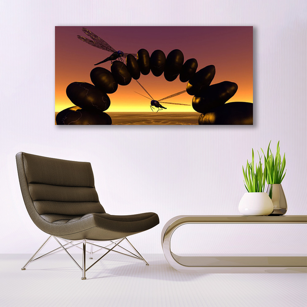Tableau Plexiglas 140x70 Libellules d'Art avec impression haut de gamme