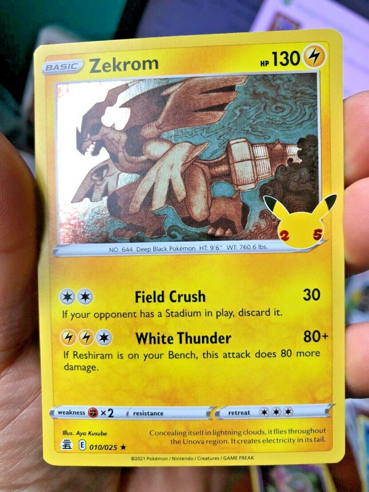 Zekrom 010/025 Holo Rare Pokemon SWSH Celebrations TCG Card NM 2021