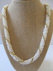 Vintage Twisted Faux Pearl and Gold Bead Necklace — photo 1
