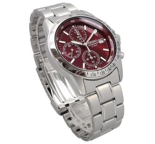 SEIKO SPIRIT SBTQ045 Analog Quartz Chronograph Red Silver - Picture 2 of 5