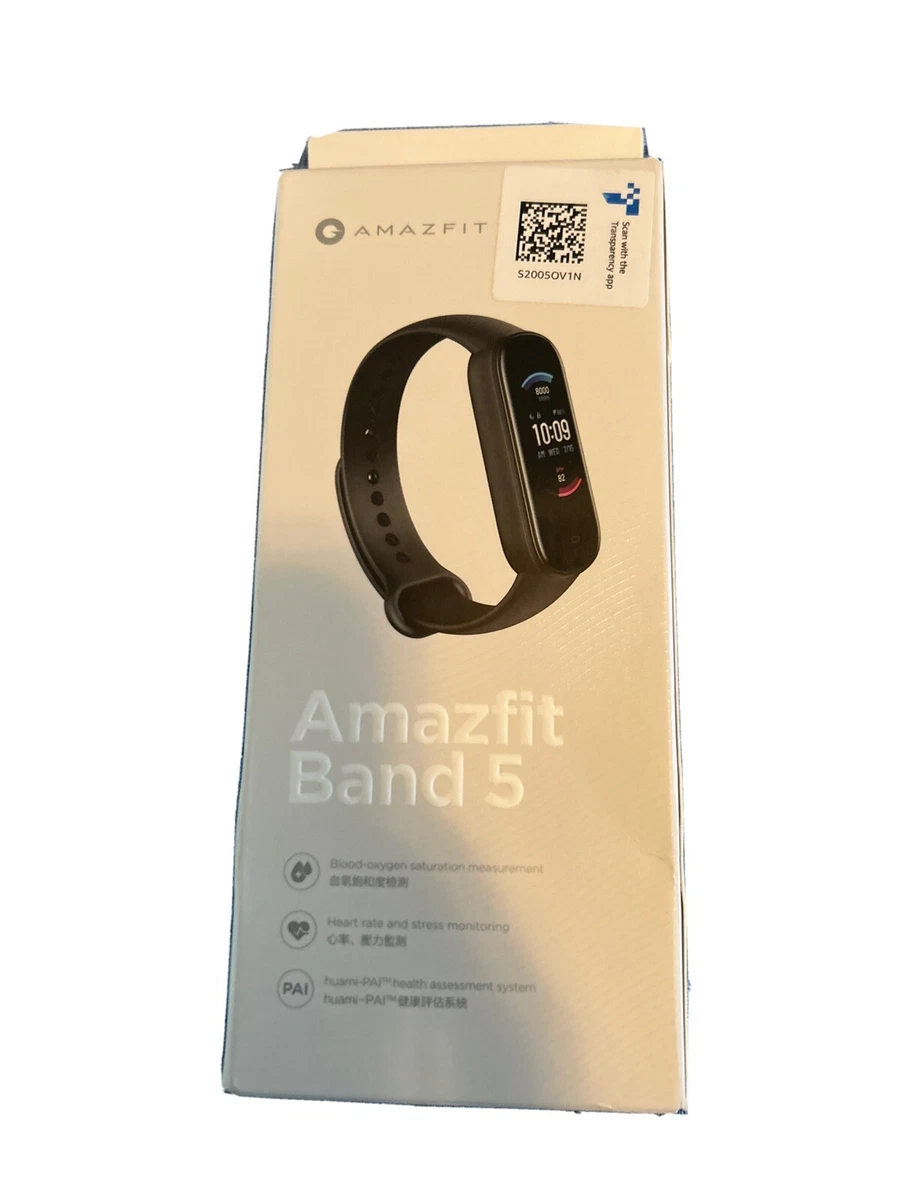 Amazfit Band 5, Black, Fitness Tracker, 15-Day Battery Life, Water  Resistant