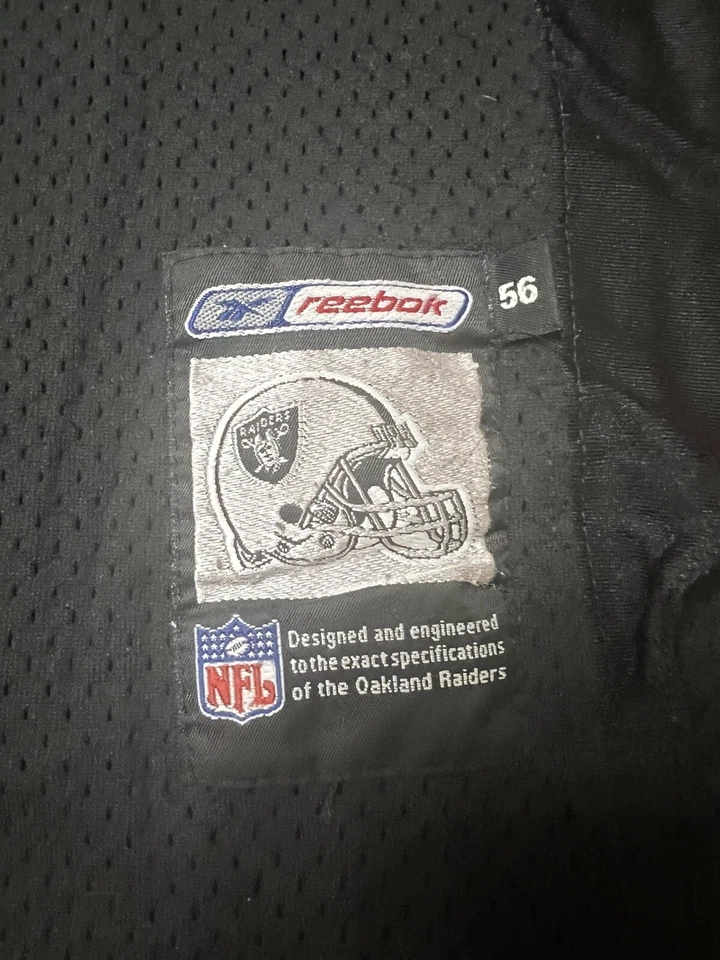 Auténtica camiseta 2001 Charles Woodson RAIDERS talla 56 Reebok casco etiqueta vintage Foto 4 de 4