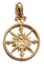 Kompass Anhänger 585 14K ECHT GOLD Gold  14 Karat Glanz NEU!!!