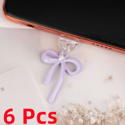 6 Pcs Cute Butterfly Dust Plug Charms Bow for Kindle Type C Charging Port - Photo 14 sur 15