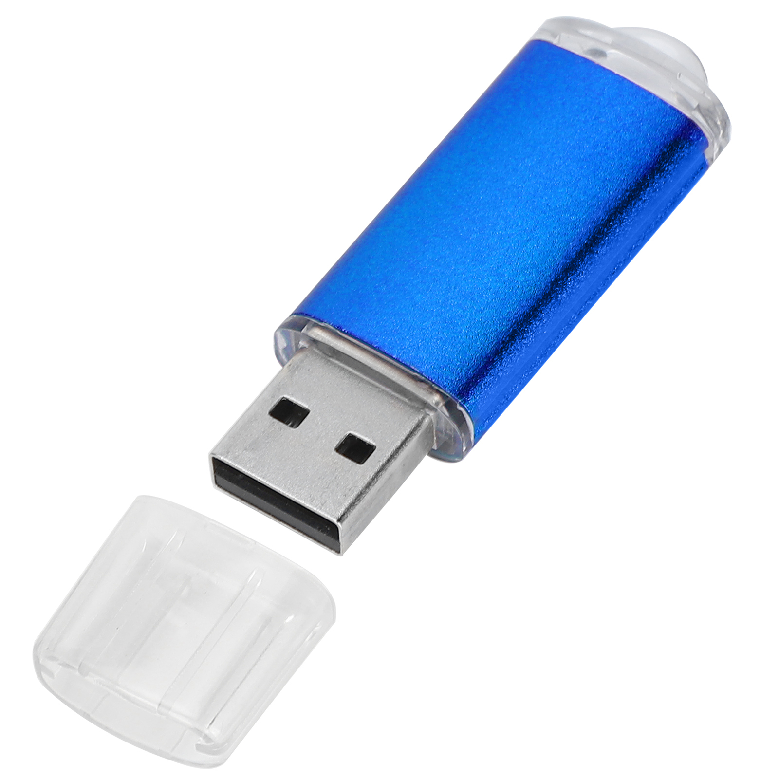 Transparent Blue USB Flash Drive Portable Storage for PC-image