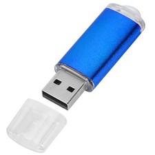 USB Flash Drive Transparent Cover Blue Portable Storage For PC