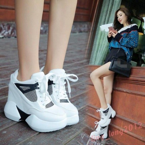 Chic NUOVA LINEA DONNA PIATTAFORMA tacco a zeppa e Creeper Nascosto Sport Scarpe  Da Ginnastica Scarpe coreano | eBay