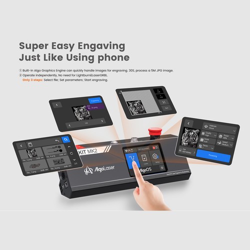 ALgolaser DIY KIT MK2 10W Laser Engraver 400*435mm Engraving Cutting Machine DE - Bild 10 von 12