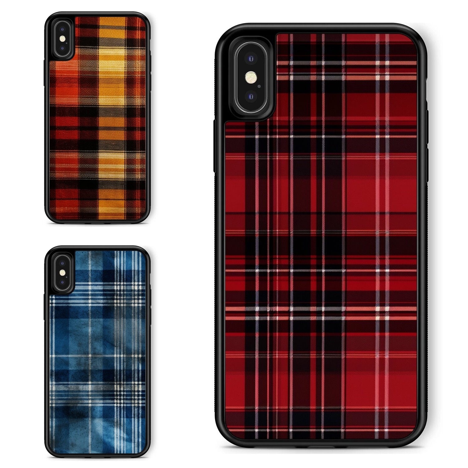 Flannel Plaid Pattern Phone Case for iPhone XS XR 6 7 8 Plus SE 2nd 3rd