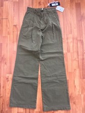 NILI LOTAN Flavie cotton-blend wide-leg pants size 4 Khaki NWT