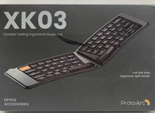 ProtoArc Ergonomic Foldable Keyboard, XK03 Split Folding Bluetooth Keyboard